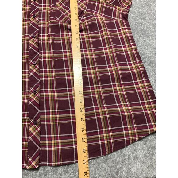 D&Co. Plaid Mandarin Collar Top‎ Women Size 2X Red Pocket Button Up - Picture 11 of 13